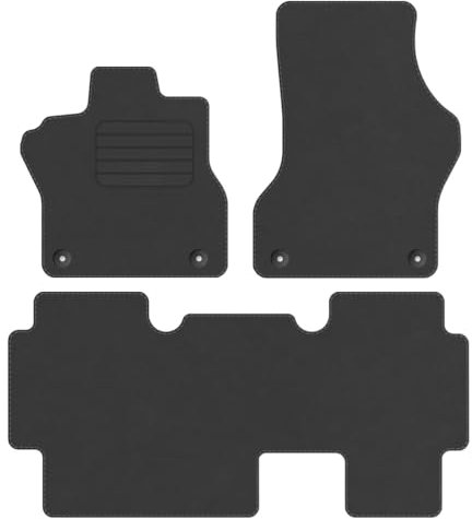 Premium Velourmattenset für VW ID. Buzz Elektro ab Bj. 2022 3-TLG. PREM ANTHRAZIT runde Befestigungen Veloursfussmatten Automatten Mit Absatzschoner Passform Neu