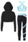 FEESHOW Kinder Trainingsanzug Mädchen Sport BH Und Leggings Set Mit Hoodie Kinder Workout Sport Outfit Jazz Dance Tanzkleidung Hip Hop Kleidung Hellblau_A 146-152