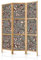 murando - Paravent Innen Raumteiler Holz 135x172 cm 3-teilig Japanische Trennwand Raumtrenner Room Divider Mobiler Sichtschutz Spanische Wand Raum Abtrennung Botanik Abstrakt Natur b-A-10442-bh-a
