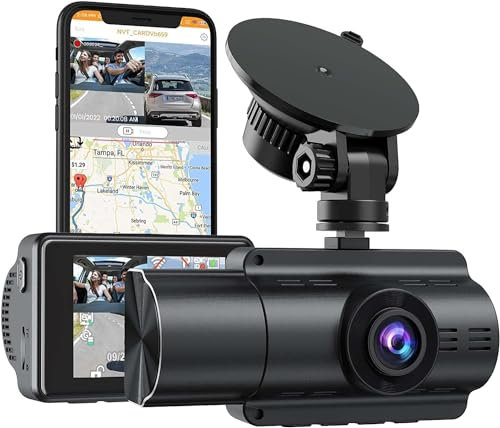 Dashcam Auto, LIDOFIGO 4K/1080P Autokamera Dual Dashcam Auto-Front- und Innenkamera, Mit 32 GB SD, GPS, 170° Weitwinkel, 24/7-Parkmodus, Nachtsicht, Schleifenaufzeichnung, Schwerkraftsensor