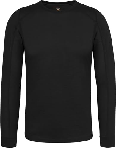 Herren Merino Oberteil Sommer Langarm Shirt Pullover leichtes Outdoor Shirt - Rundhalsausschnitt Funktionsoberteil 100% RWS Merinowolle
