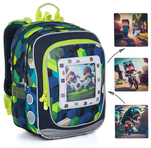 TOPGAL Schulrucksack für Jungen ab - 1. Klasse - ENDY 24015 (PixelArt World)