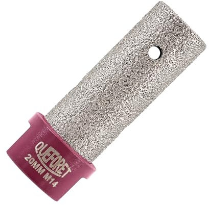 QUEFORET Fraise Diamantée Carrelage 20mm x M14 - Fraise Diamant pour Façonnage Agrandir Arrondir les Trous Existants dans le Céramique Porcelaine Marbre Granit, pour Meuleuse d'Angle