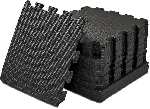 MATANA - 60 Pack Interlocking Foam Mats - Home Exercise, Gym, Garage Floor Tiles - 10mm Thick EVA Non-Slip Waterproof Mat Set - 30 x 30cm (4.9 m² / 52.7 ft²)