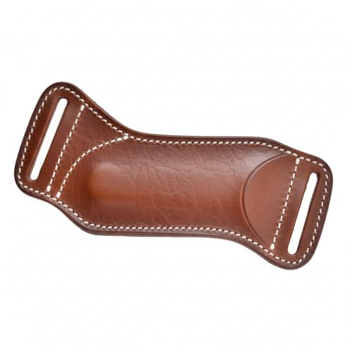 HUNTING HUNTS Genuine Leather Knife Sheaths for Belt, Compact Draw Knife Holster, Pocket Knife Sheath, EDC Leather Sheath for Folding Knife Carrier, Natural Leather Tool Holster