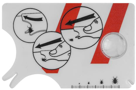 Tiardey Tick Card - Magnifying Glass Tick Scale Card. Quick Tick Removal for People Dogs Cats Essential Tick Tool.