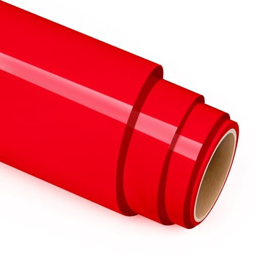 Prime Vinyl Heat Transfer Vinyl-12 x 8FT Red Iron on Vinyl for Shirts, HTV Vinyl for Cricut, Silhouette Cameo, Easy to Cut & Weed