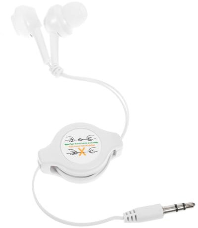 CAXUSD Einziehbare in Ear Ohrhörer Kabelgebunden Kompakt Leicht Abs PVC Weiß Für Mp3 Smartgeräte Reisen