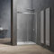 GRAND VERRE Porte de douche à accès de face 110x195 ouverture coulissante style industriel