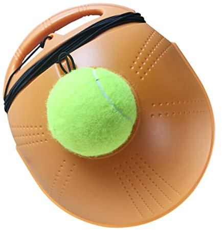 KOMBIUDA Tennis Trainer Satz Mit Rutschfester Gummibasis Tragbare Tennis Werkzeugausrüstung Für Anfänger Und Fortgeschrittene Selbsttrainierendes Tennistraining Orange
