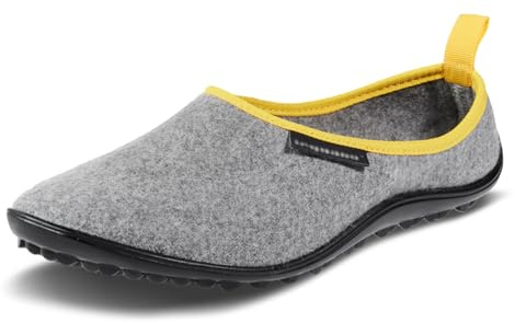 ACASA Chaussons pieds nus unisexe à haute teneur en laine pour homme et femme, gris, 44 EU