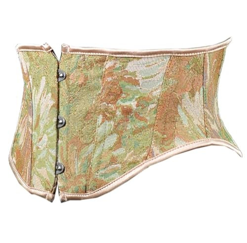 Ceinture de corset Corset Vintage for femmes, peinture à l'huile, bustier court à lacets, sous le buste, ceinture de taille fine, 16cm, hauts façonnant, vêtements d'extérieur for robe(Green,L)