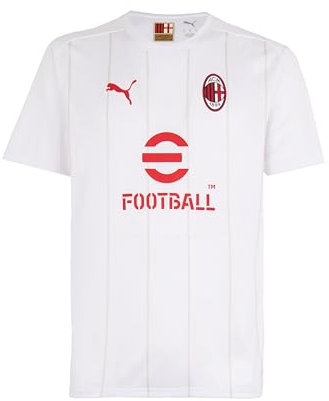 PUMA A.C. Milan - T-Shirt Prematch, Bambini e Ragazzi, Maglia da Calcio e da Allenamento a Maniche Corte, con Logo AC Milan, Prodotto Ufficiale, Bianco, 16 Anni