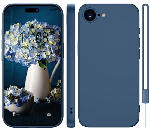 WXX für iPhone 16e Hülle Silikon Case 6.1'' Dunkel Blau | Handyhülle für iPhone 16e Dünn Slim mit Microfiber,Kratzfeste Rundumschutz Case Hülle
