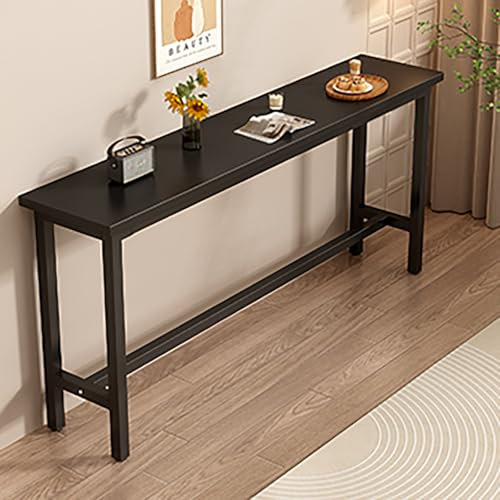 Massivholz Bartisch mit Metallrahmen, ideal für Zuhause, Restaurant und Bar, Pub-Tisch für Küche, robust und stilvoll (Stühle separat erhältlich)