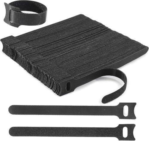 ALINK 126 PCS 6 Inches Reusable Cable Ties, Adjustable Cord Straps, Wire Organizer, Cord Wrap and Hook Loop Cable Management - Black