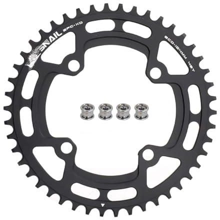 104 BCD Narrow Wide Kettenblatt 46T | Runden Design 7075-T6 Flugzeugaluminium Hartanodisierung Anti-Kettenabwurf Design | Für Shimano/SRAM 7-12 Speed MTB/Rennrad