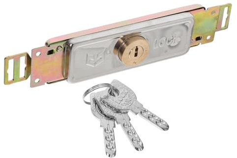 DECOMELODY Schiebetürschloss Mit Klappriegel Aus Eisen Zweiseitiger Torriegel Für Scheunentore Zauntürriegel Und Schränke Und Sicher Geeignet Für Verschiedene Anwendungen