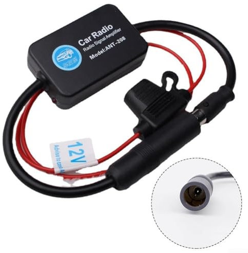 Car FM&AM Radio Antenna Signal, Aerial Signal Amp Booster, Compatible with All Stations