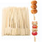 200 Pieces Bamboo Paddle Skewers 12CM, Flat Burgers Sticks Kids Wooden Fruits Picks Cocktail Sticks Barbecue Kebabs Skewers for Buffets Party Fountain Fondue