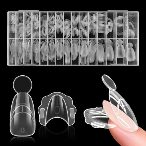 EBANKU 280PCS Sandwich Dual Nail Forms | Polygel Tips Nagelformen Dual Tips Nägel für Nagelverlängerung Verlängerung Nagel Gel Formen Set für Extension(Kurz Mandel)