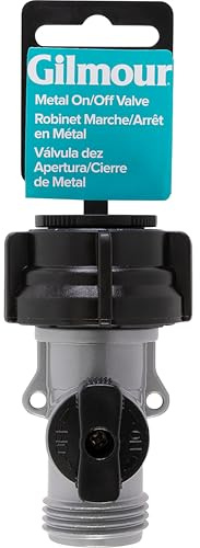 Gilmour Garden Hose Shut Off Valve, Durable Metal Full Flow Water Shut Off Valve