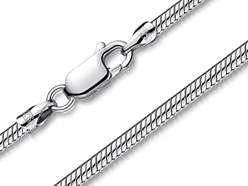 2,2mm Schlangenkette - massiv 925 Silber, Länge wählbar 38-120cm