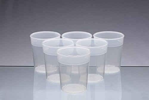AIOS Dishwasher Safe Stackable Transparent Plastic Cups/Beakers/Tumblers 250ml (Set of 6)