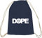 Shirtstreet24 Baumwoll natur Turnbeutel Rucksack Sport Beutel der Marke Dope Motiv, Größe: onesize,dunkelblau natur