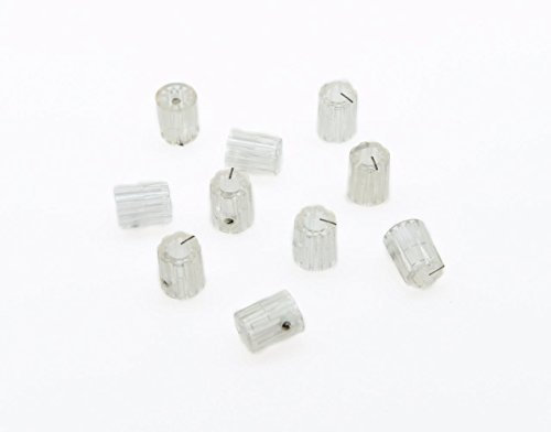 Dopro 10pcs Clear Guitar Scalloped Edge Amplifier Knob Transparent Cylinder Effect Pedal Knobs