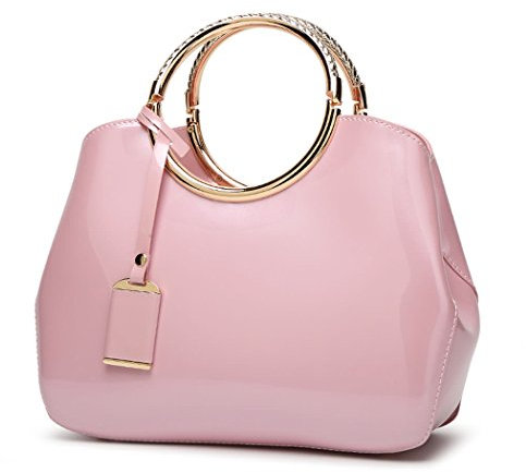 DEERWORD Donna Borse a Mano Borsa a Spalla Elegante Grandi Firmate Marca Tracolla Antifurto PU pelle 5376 1 pz Rosa Chiaro