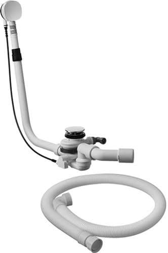 Supplément Duravit pour vidange et trop-plein Quadroval avec entrée par le bas chromé, pour baignoires à remous, 791270