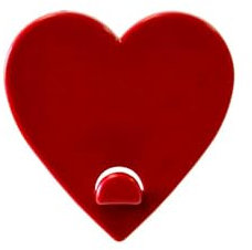 KalaMitica Herz-Design Magnetische Aufhänger, ABS-Harz, Rot, 5,5x5,1 cm