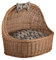 e-wicker24 Alles aus Weide Cremefarbene Tierhütte aus Weide Katzenkorb mit Kissen Katzenlager Tierkorb geflochten