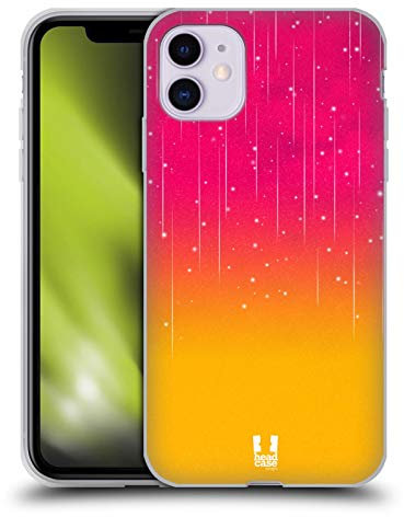 Head Case Designs Arancione Rosa Sfumature della Pioggia Neon Custodia Cover in Morbido Gel Compatibile con Apple iPhone 11
