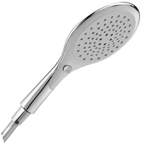 Valentin - Pomme de douche 3 jets, large diamètre d'aspersion, système anti-calcaire, chromé et gris - VALDO92090000000
