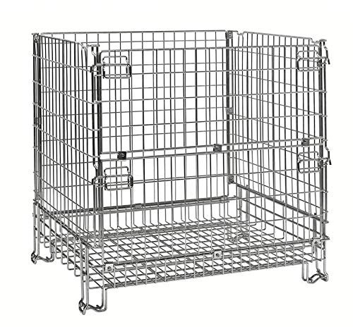 Gitterbox Palettenbox 1.000 kg, faltbar, LxBxH 1.200 x 1.000 x 1.180 mm, verzinkt
