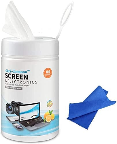 Monitor Wipes, Pre-Moistened Computer Screen Wipes for Electronics, Laptop Screen Wipes, Computer Monitor Cleaning Wipes for Phones, Glasses, Tablets, TV, LCD Screen (100 Count)