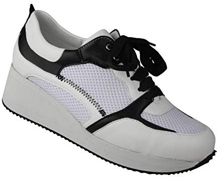 Lei by tessamino Damen Schnürer Sneaker Nala, Weite H, Hallux geeignet, Sportschuhe Turnschuhe, Bunte Freizeitschuhe, Memory Foam, atmungsaktiv, herausnehmbares Fußbett 43 schwarz