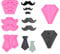 Rolin Roly 4 pcs Moustache Cravate moules en Silicone Moules en Fondant De Barbe Moule de Gâteau Rose mini moule à fondant Bonbons Décoration Outil Argile Chocolat gumpaste moules