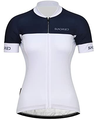 Sundried Women's Retro Short Sleeve Cycle Jersey Road Bike Cycling Top Mountain Bike Cycle Kit (Navy, XL)