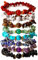 Manfnee 8 Stücke 7 Chakra Kristall Chips Heilung Armband Set Unregelmäßige Perlen Armbänder für Frauen