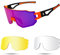 Polarisiert Fahrradbrille mit 2 wechselgläser Sportsonnenbrille Sport Skibrille für Herren Damen,Lila