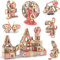 AOMIKS 151 STÜCKE Set Magnetische Bausteine Fliesen für Kinder Lernen & Lernen STEM Mini Bauspielzeug für Mädchen und Jungen ab 3 Jahren Morandi Farbe 3D Magnetfliesen