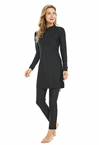ShuoBeiter Muslim Swimsuits for Women Full Coverage Islamic Burkini Modest Swimwear with Hijab Arabic Swimming Costume Plus Size(L,S4)