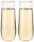 Verres à vin plastique sans pied | 250 ml lot de 2 | Gobelets à vin réutilisables | Verres à boire sans BPA | Idéal pour le vin rouge et blanc, le cocktail - Transparent
