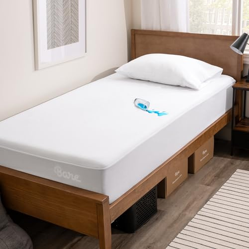 Bare Home Mattress Protector Single Size - 90x190 cm - Premium 100% Waterproof Mattress Protector - Vinyl Free - Cooling Mattress Cover (Single, White)