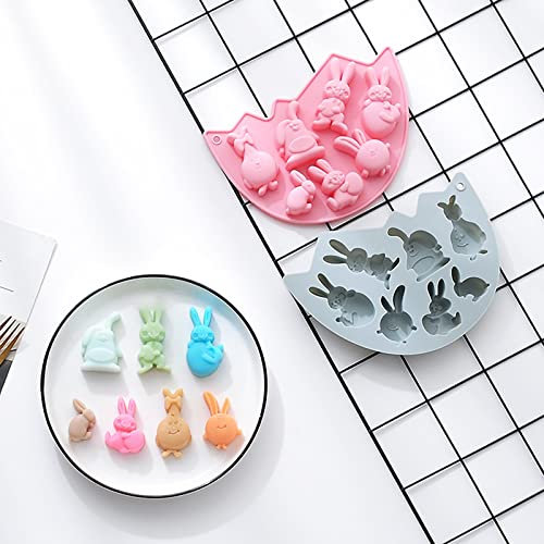 Osterhase Silikonform, Ostern Silikonform Hase Form Kuchen Dekorieren Form Hasenform Backform 3D Backform Ostern Silikon Ostern Geschenke Kinder DIY Kuchen Süßigkeiten Backformen (Pink, One Size)