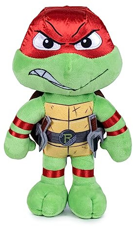 Famosa Softies Raphael 760022776 Plüschfigur aus dem Film Chaos, 30 cm, mit roter Maske und Details, als Geschenk für Jungen und Mädchen jeden Alters
