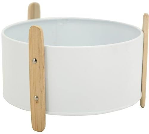 Cache-Pot en métal laqué et Bois 17,5 cm